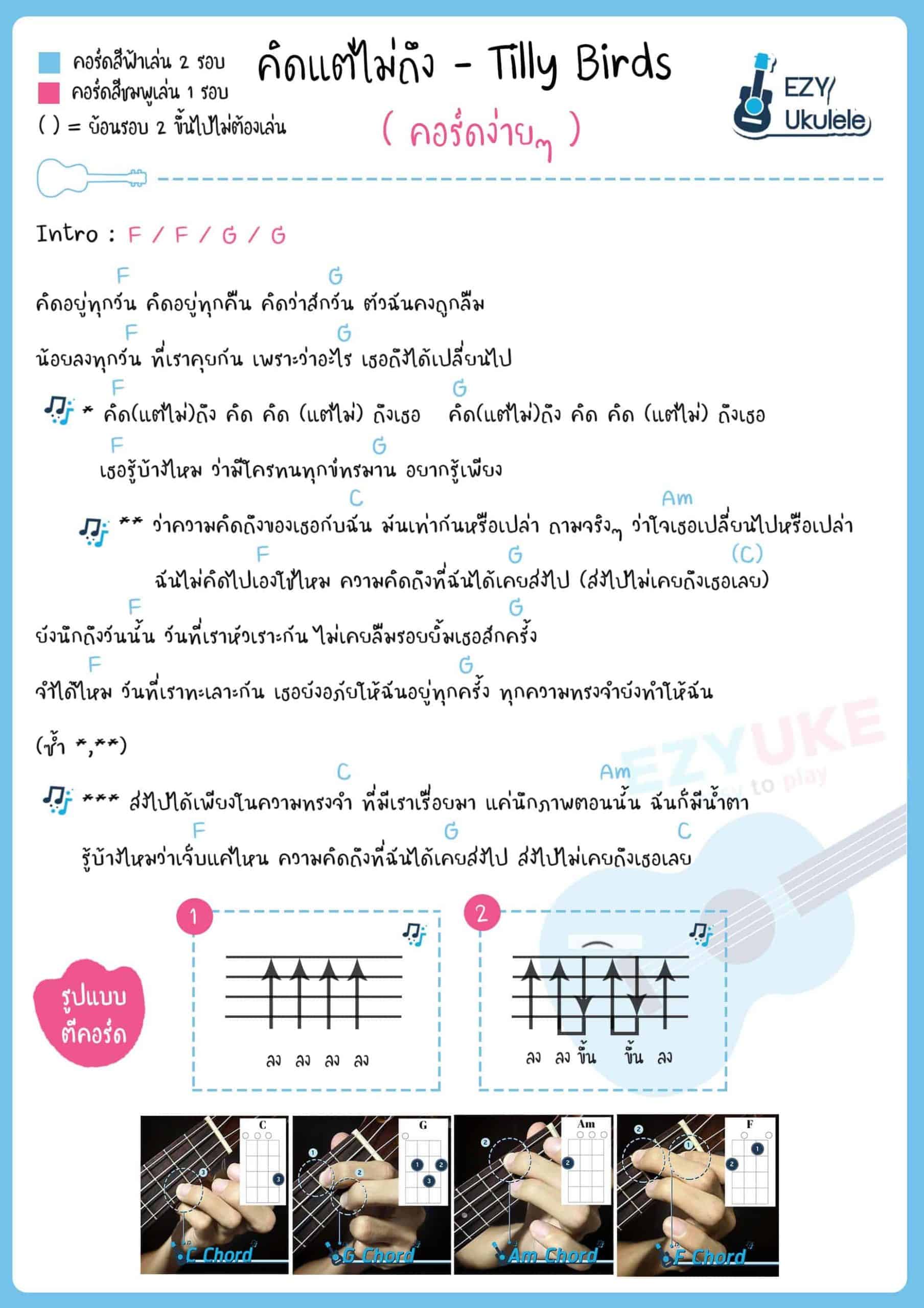 คอร์ดเพลง คิดแต่ไม่ถึง อูคูเลเล่