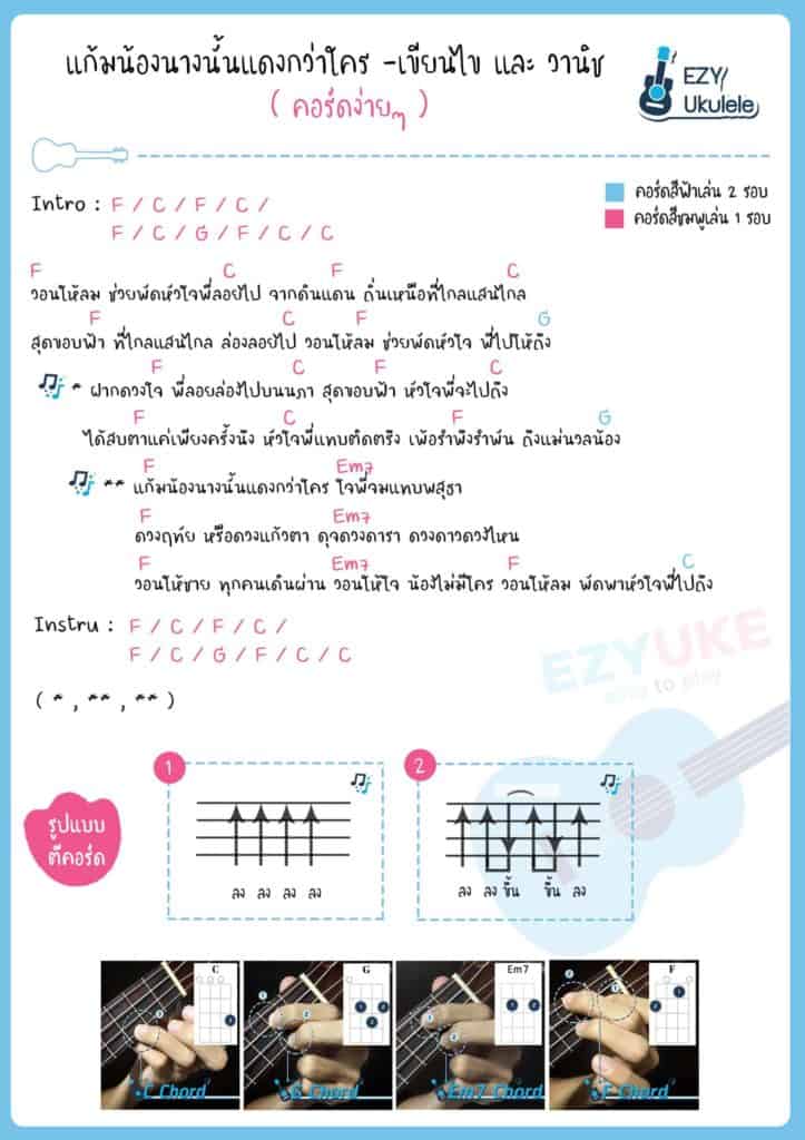 แก้มน้องนางนั้นแดงกว่าใคร คอร์ดอูคูเลเล่